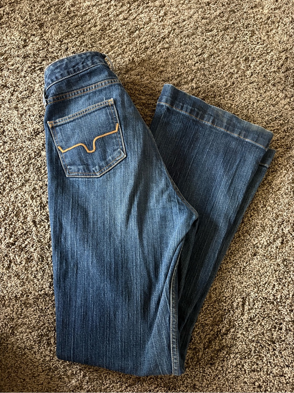 Kimes Ranch Women's Boot Cut Jeans - Blue with Tan Stitching